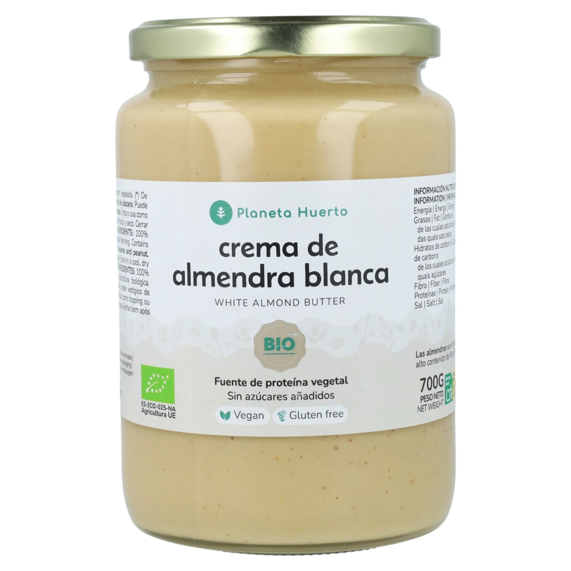 Crema de Almendras Blancas ECO Planeta Huerto 700 g