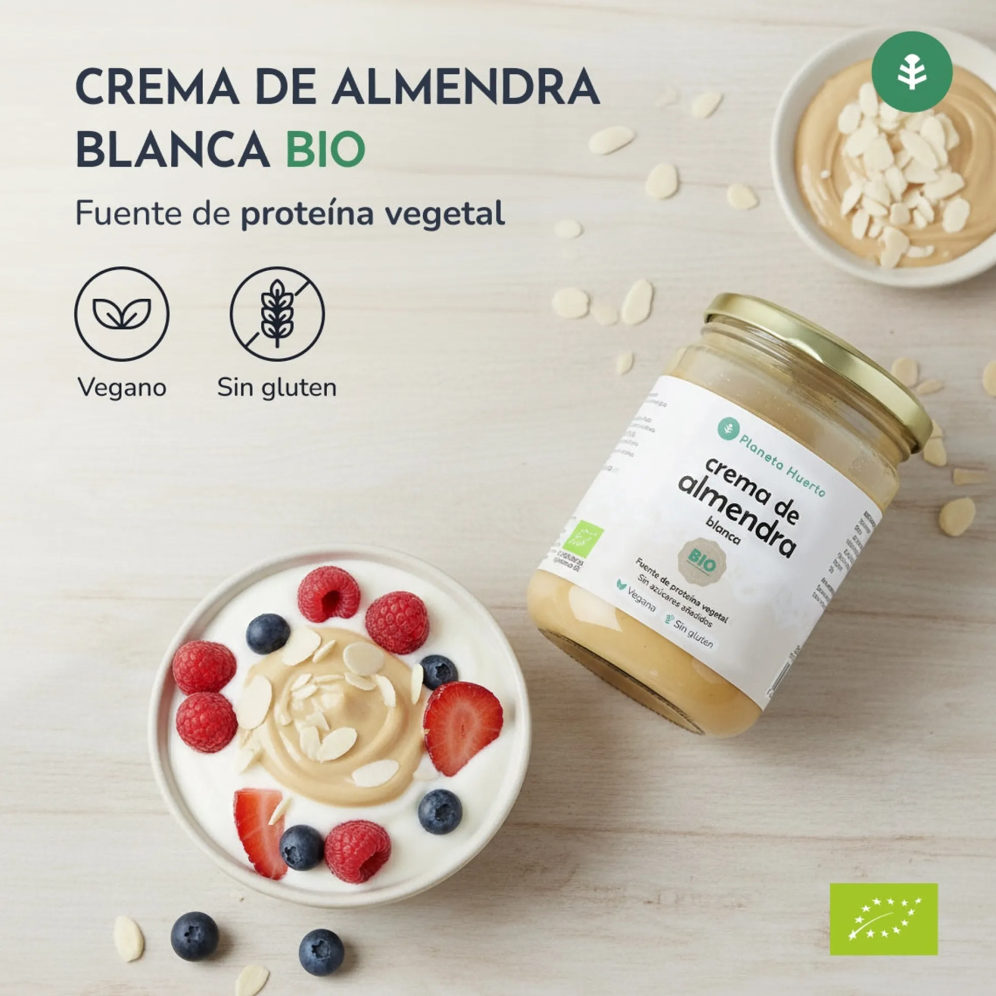 Crema de Almendras Blancas ECO Planeta Huerto 350g