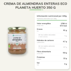 Crema de Almendras Enteras ECO Planeta Huerto 350 g