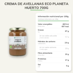 Crema de Avellanas ECO Planeta Huerto 700g