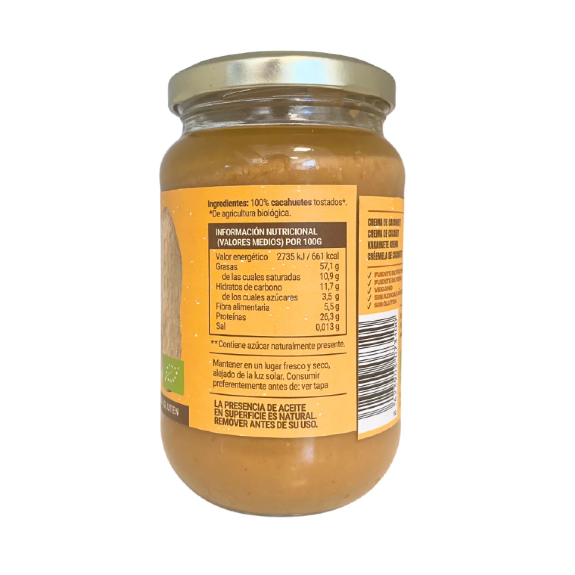 Crema de Cacahuete Biocop 350 g
