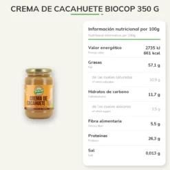 Crema de Cacahuete Biocop 350 g