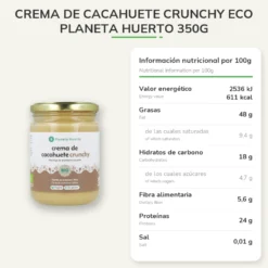 Crema de Cacahuete Crunchy ECO Planeta Huerto 350g