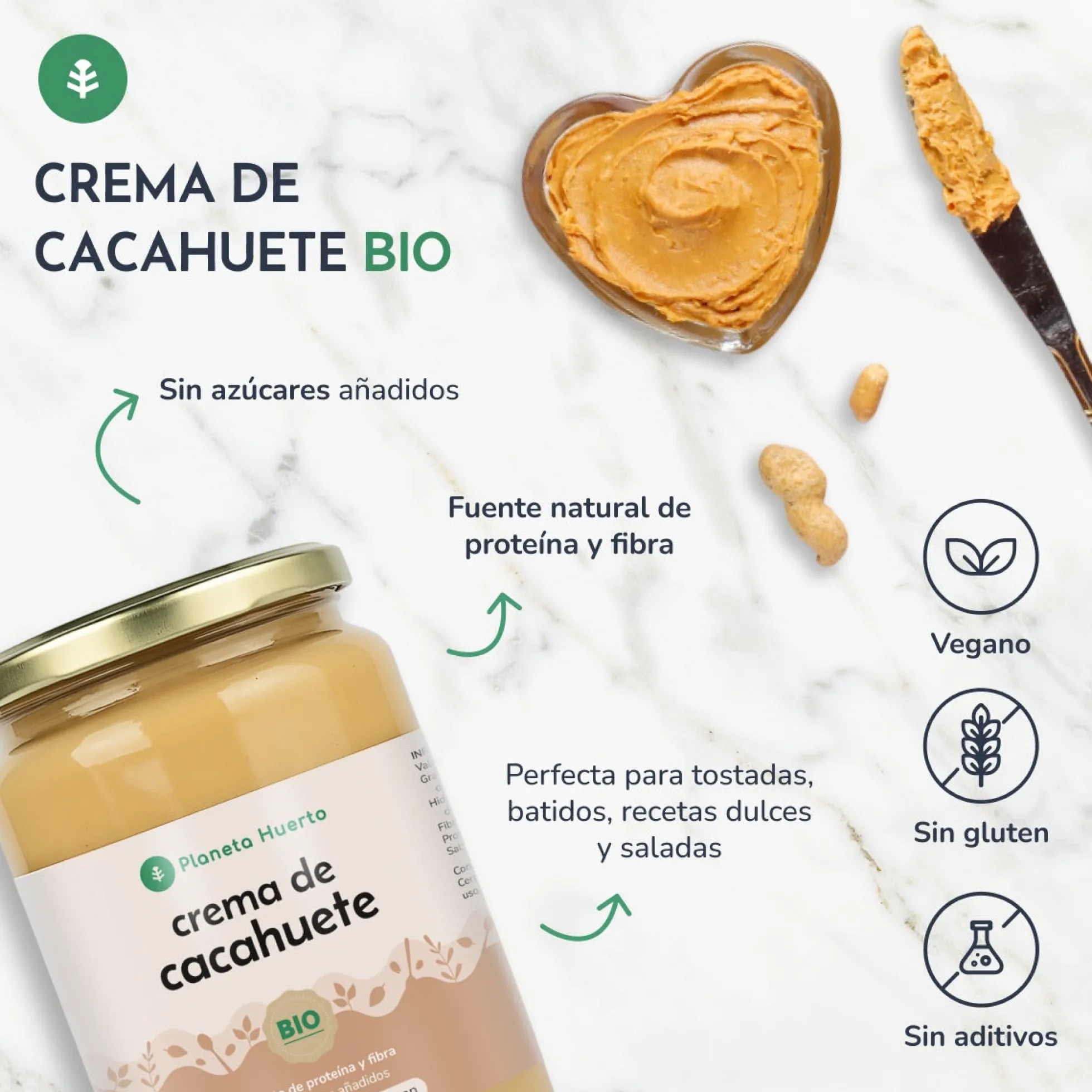 Crema de Cacahuetes ECO Planeta Huerto 700g