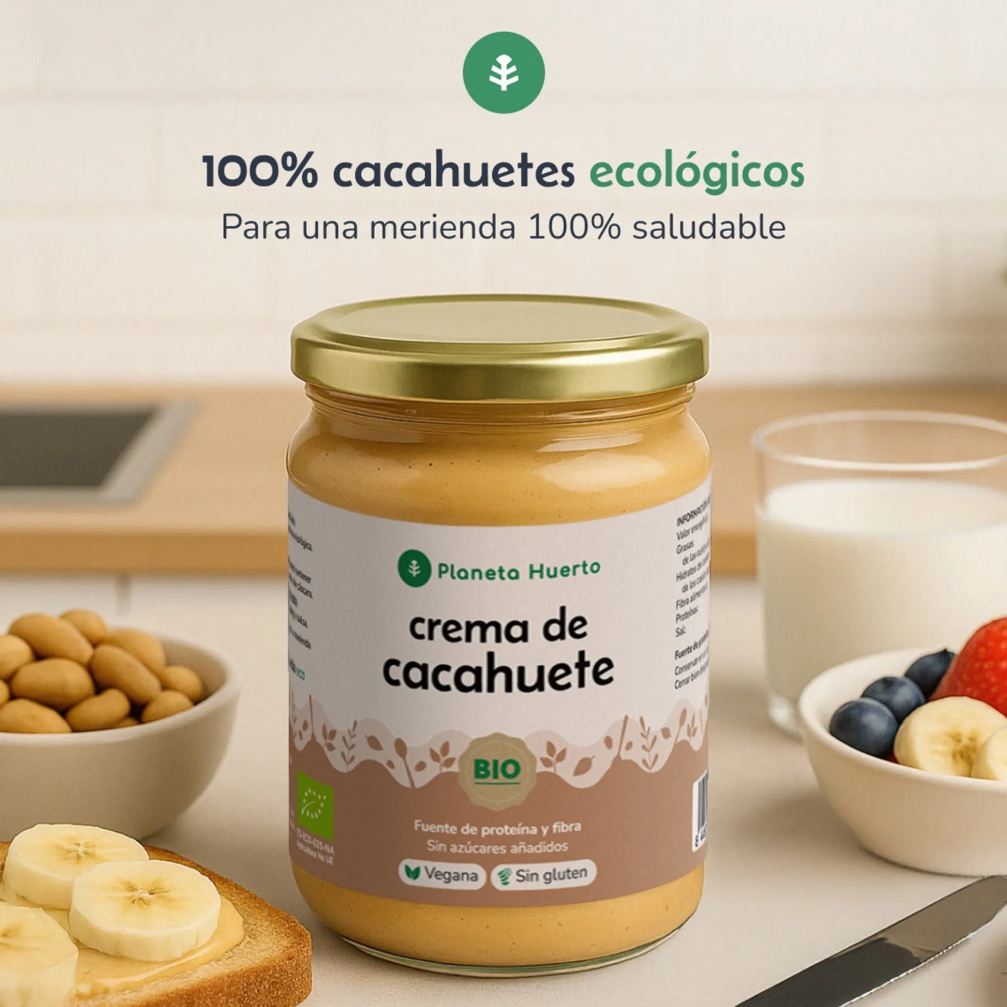 Crema de Cacahuetes ECO Planeta Huerto 700g