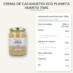 Crema de Cacahuetes ECO Planeta Huerto 700g