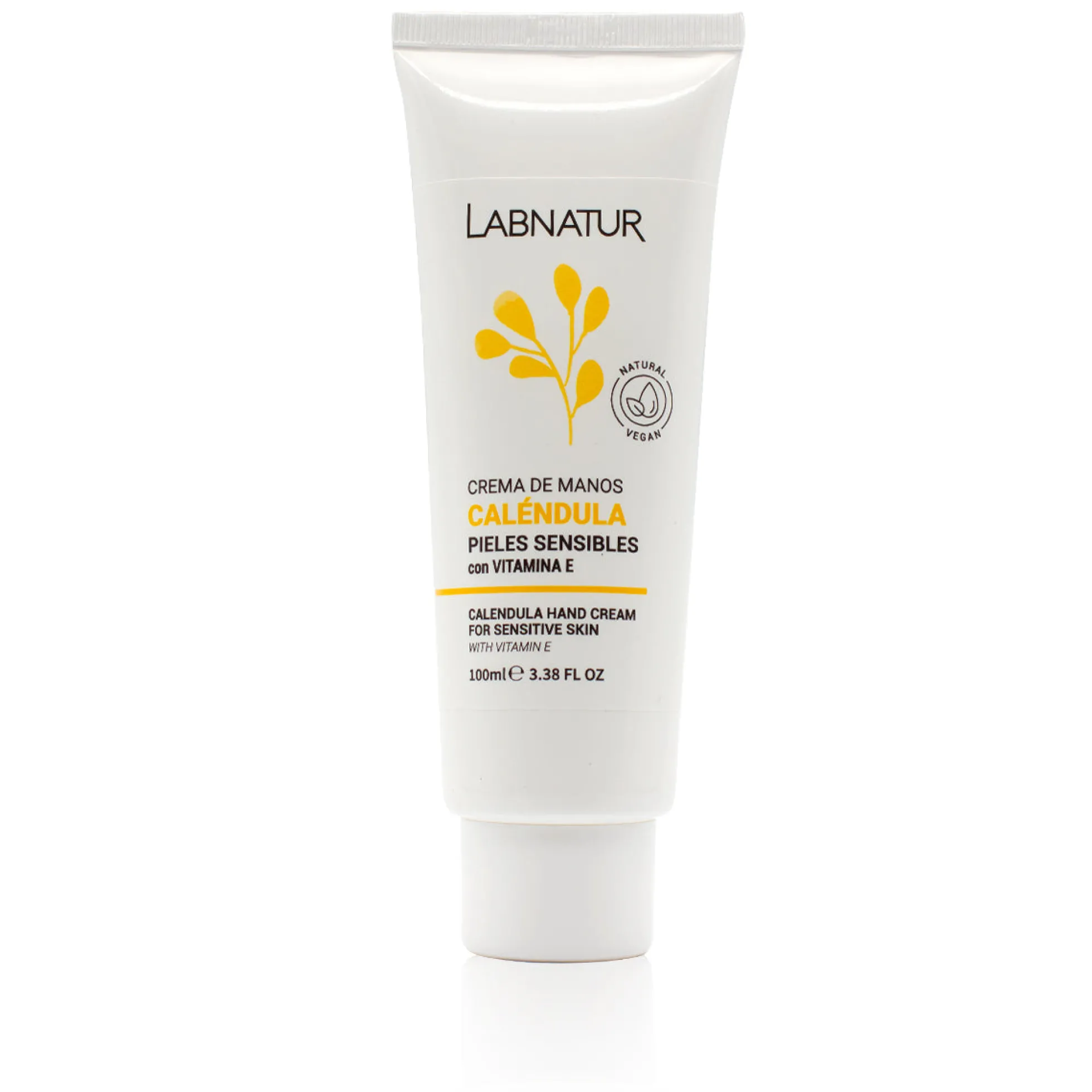 Crema de Manos de Caléndula Labnatur 100 ml | Almendras Dulces, Camomila y Karité | Piel Sensible | Vegano
