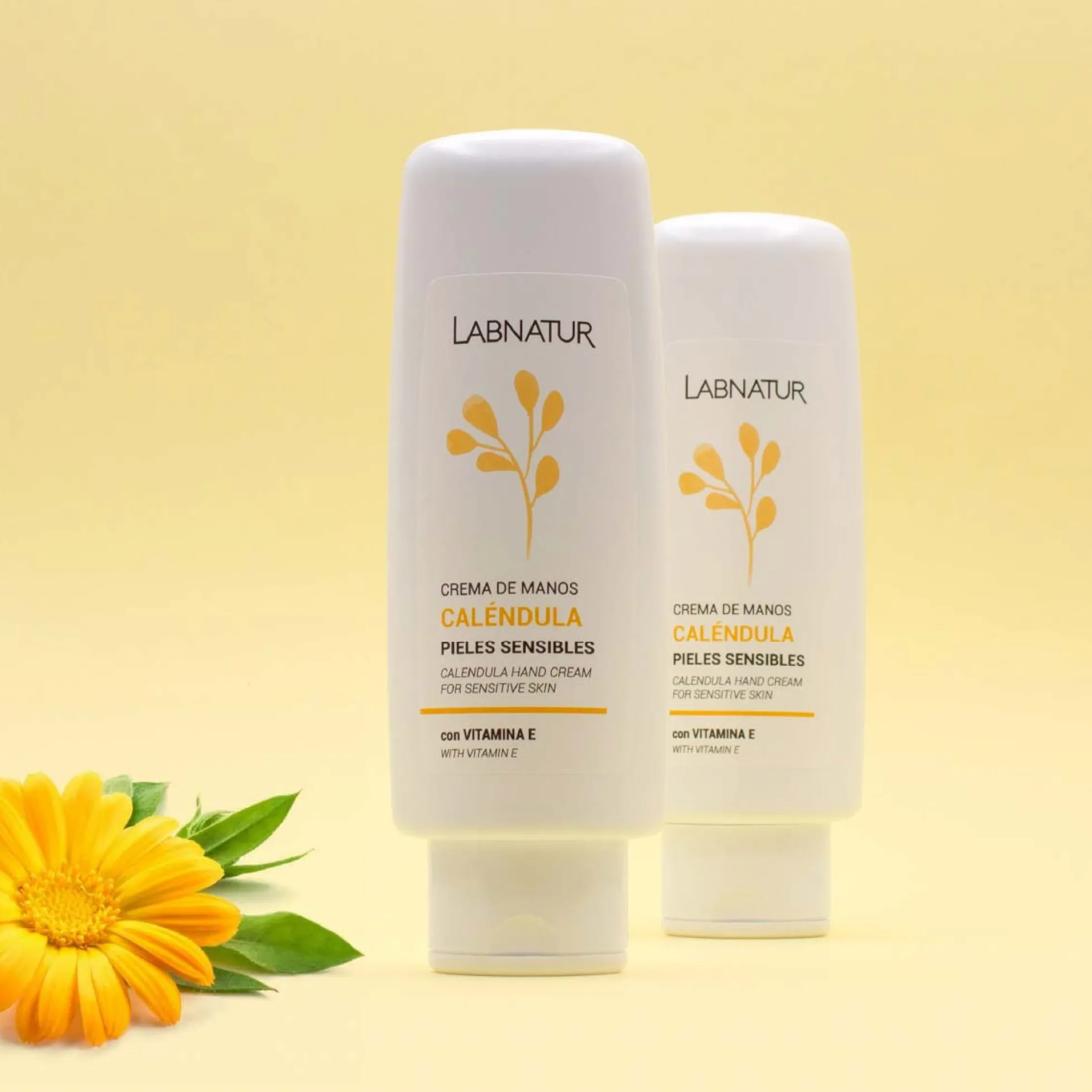 Crema de Manos de Caléndula Labnatur 100 ml | Almendras Dulces, Camomila y Karité | Piel Sensible | Vegano