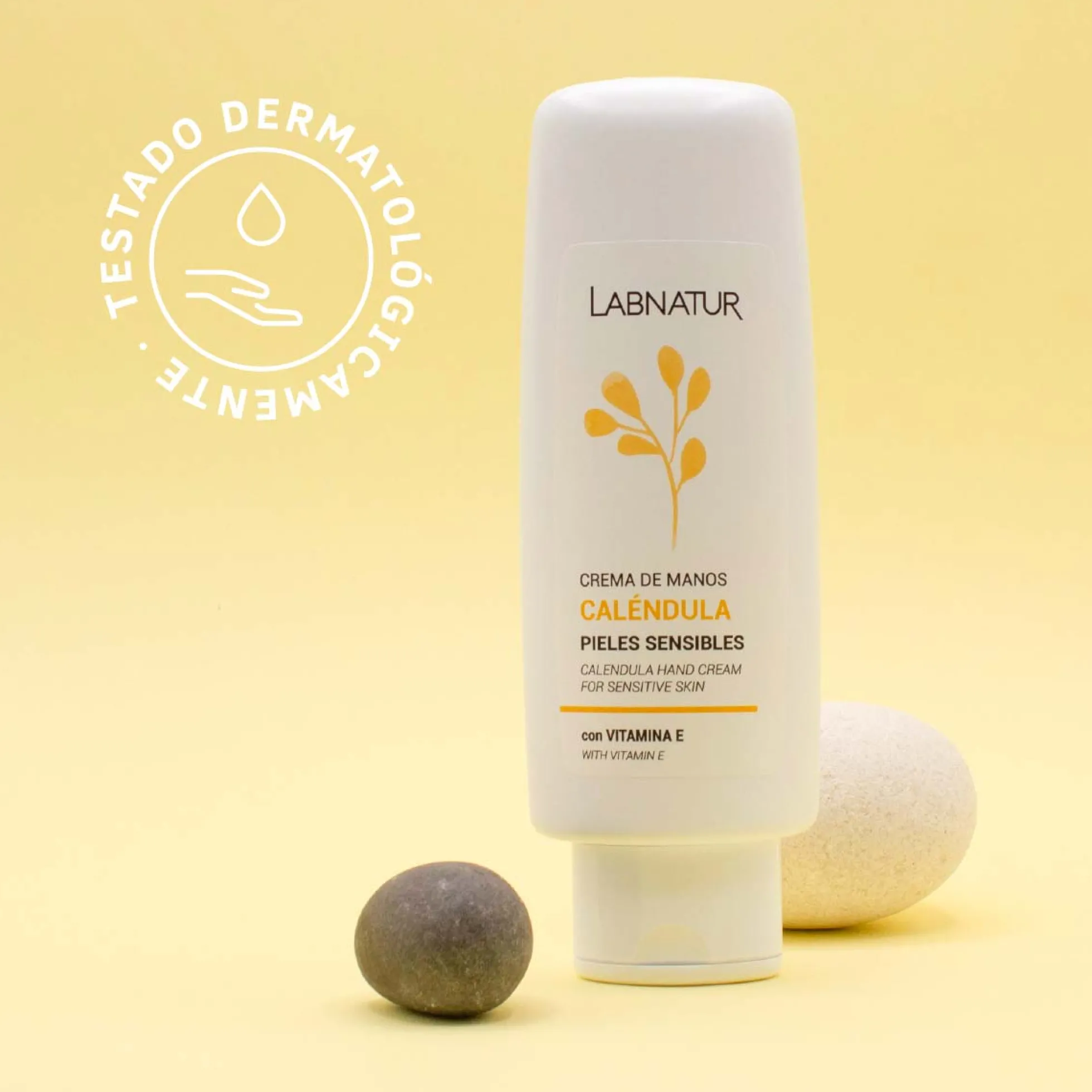 Crema de Manos de Caléndula Labnatur 100 ml | Almendras Dulces, Camomila y Karité | Piel Sensible | Vegano