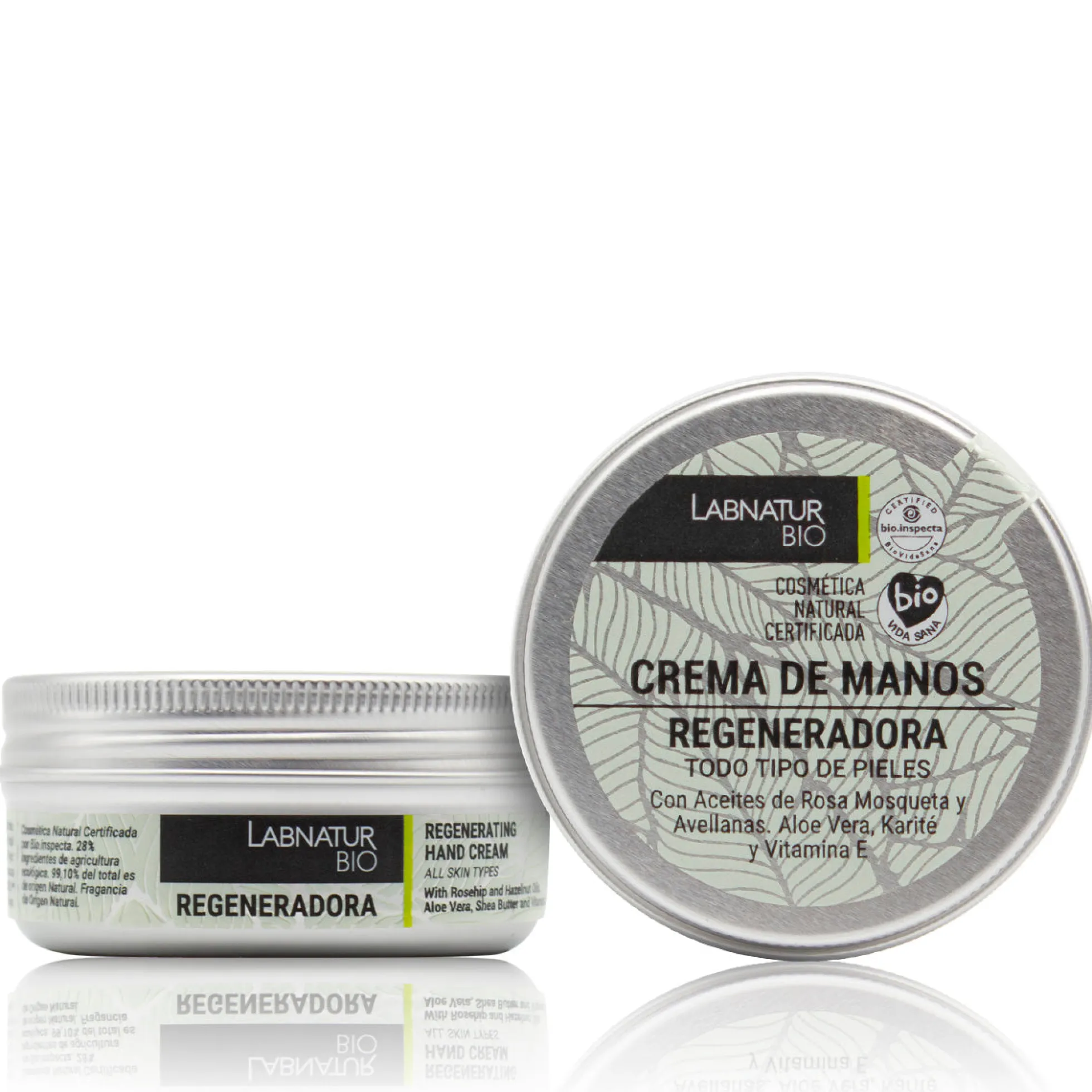 Crema de Manos Regeneradora Labnatur Bio 50 ml | Aloe Vera, Rosa Mosqueta y Karité | Repara y Nutre | Vegano