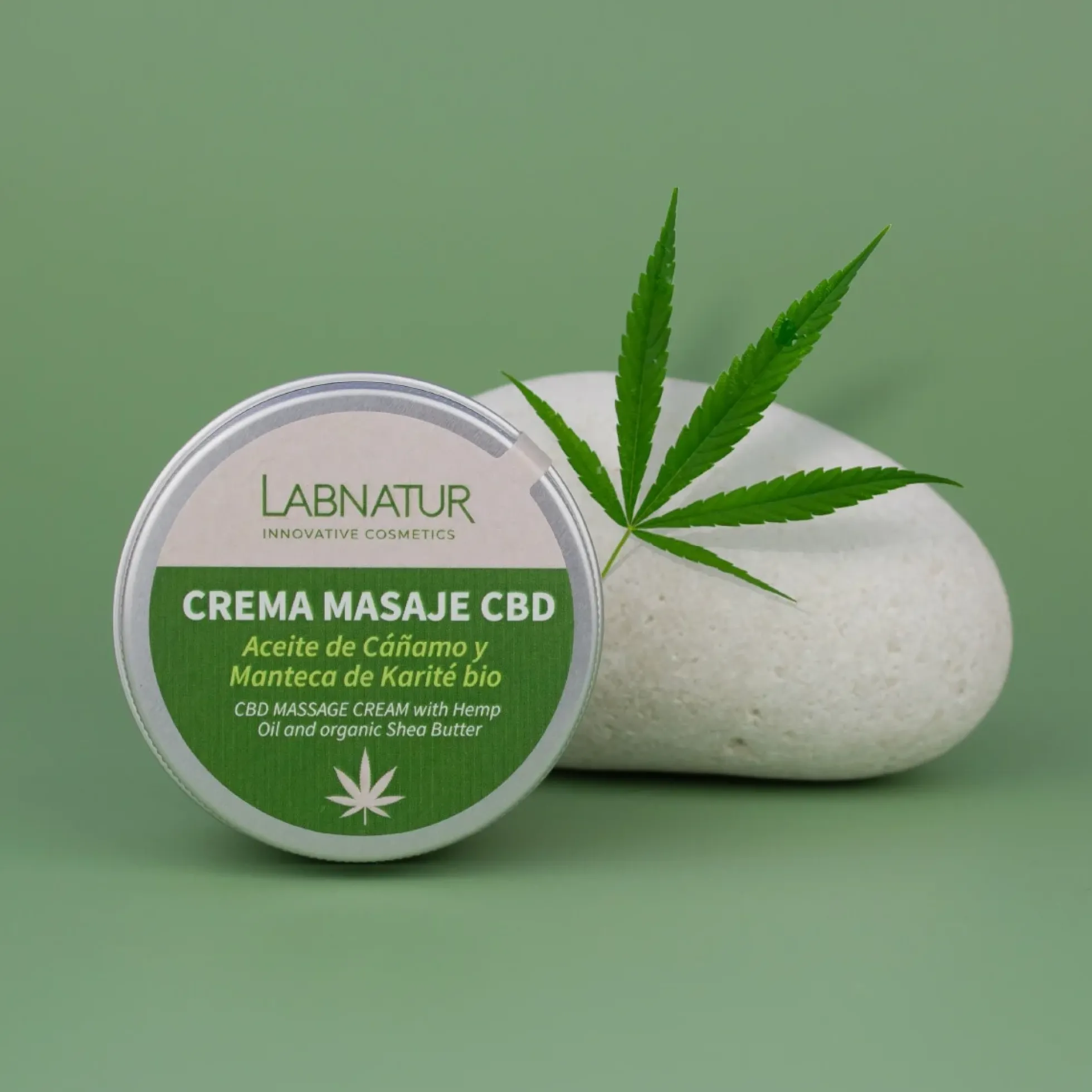 Crema de Masaje con CBD Labnatur 100 ml | Cáñamo y Karité Bio | Hidratación, Firmeza y Confort | Vegano