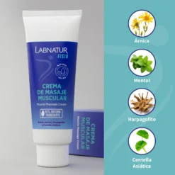 Crema de Masaje Muscular Labnatur Fisio 125 ml | Preparación y Recuperación | Árnica y Mentol | Refrescante | Vegano