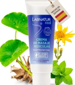 Crema de Masaje Muscular Labnatur Fisio 125 ml | Preparación y Recuperación | Árnica y Mentol | Refrescante | Vegano
