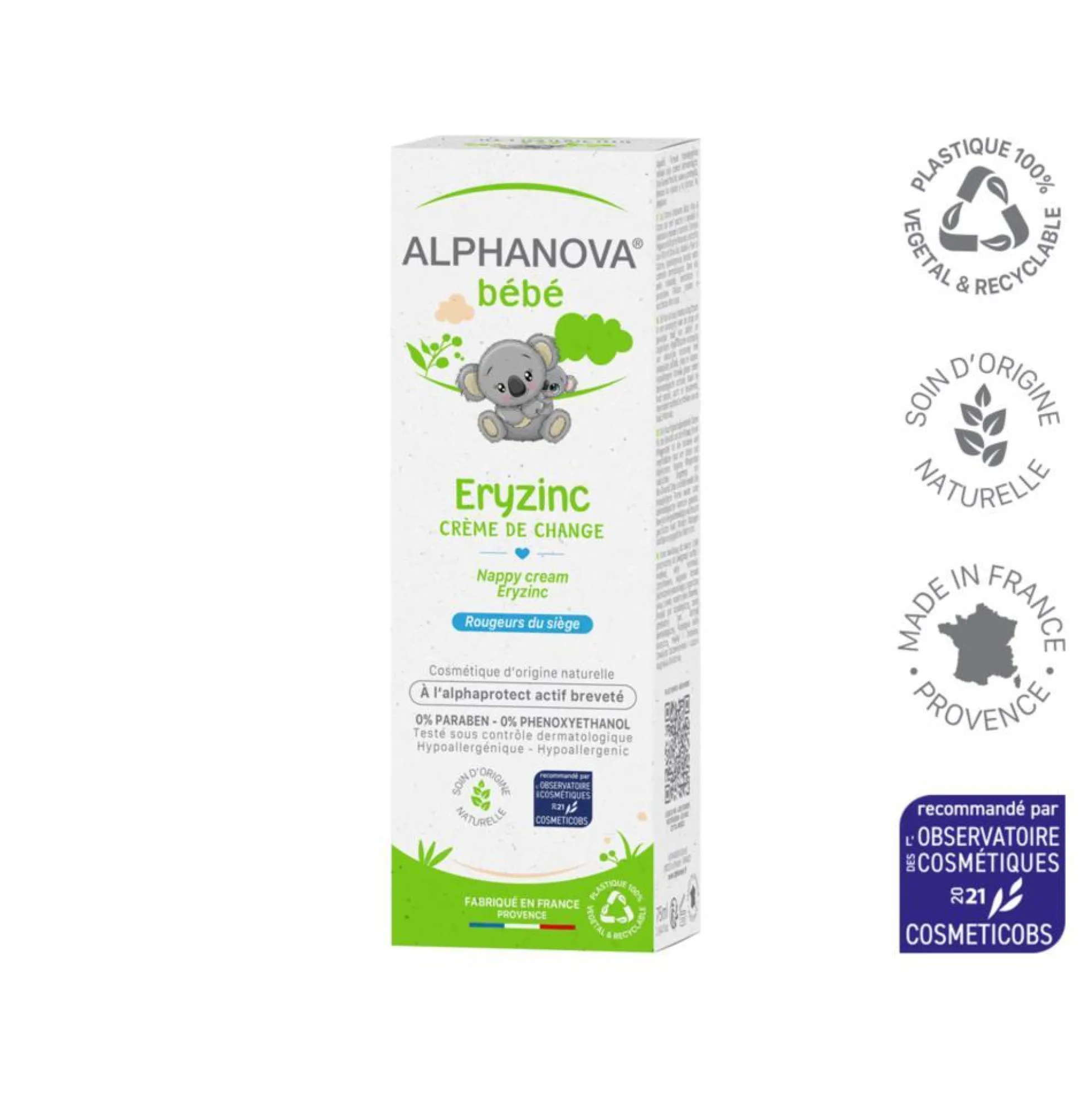 Crema de Pañal Natural Eryzinc Bebé Alphanova 75 gr