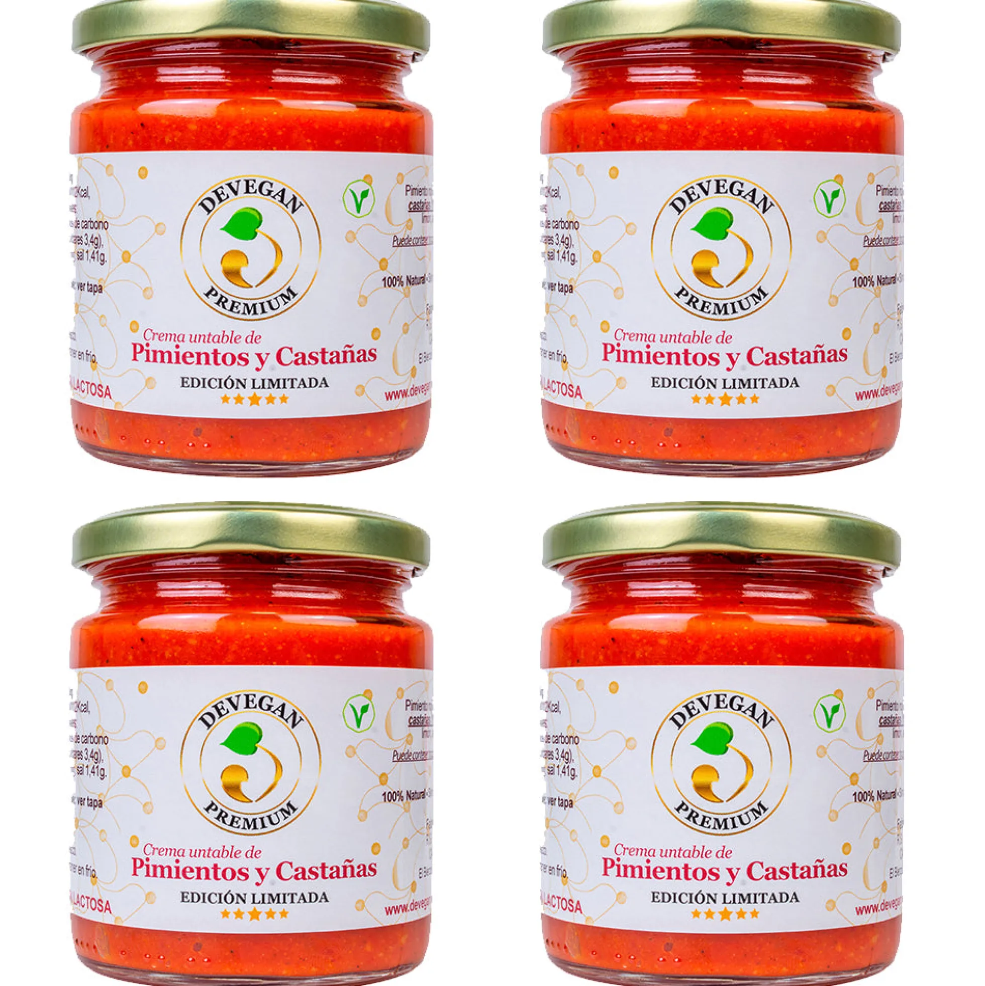 Crema de Pimiento y Castañas. 4 Tarros