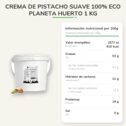 Crema de Pistacho suave 100% ECO Planeta Huerto 1 kg