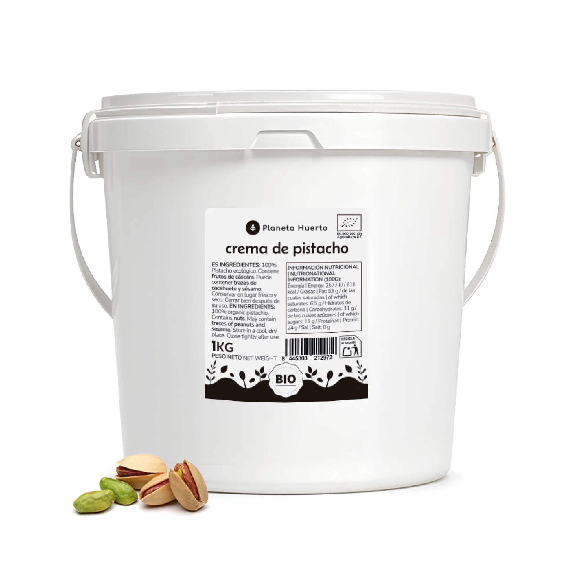 Crema de Pistacho suave 100% ECO Planeta Huerto 1 kg