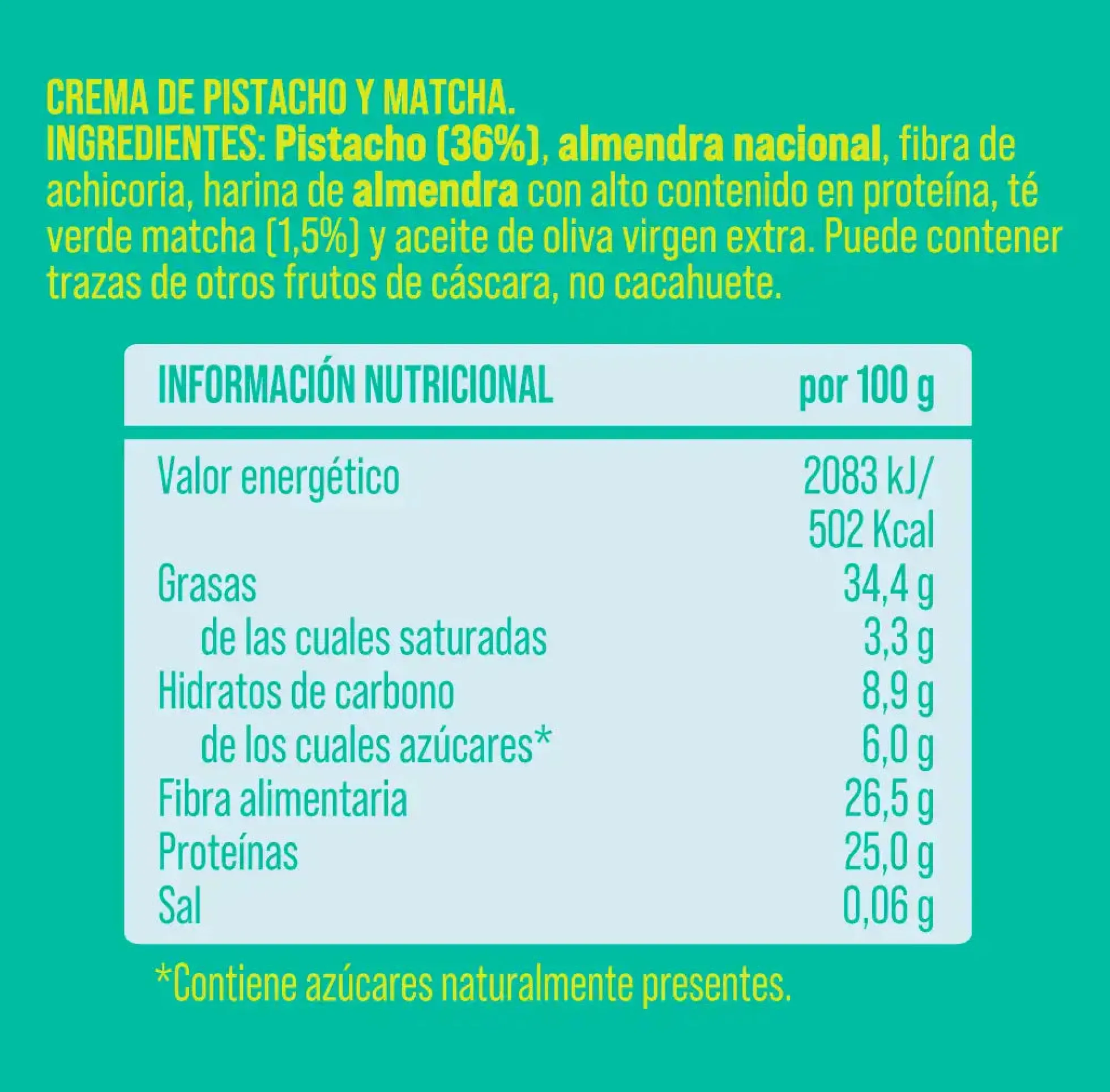 Crema de pistacho y matxa The Nut Club 200g