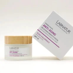 Crema Facial Anti-Aging Labnatur 50 ml | Ácido Hialurónico y SPF15 | Firmeza, Elasticidad y Luminosidad | Vegano