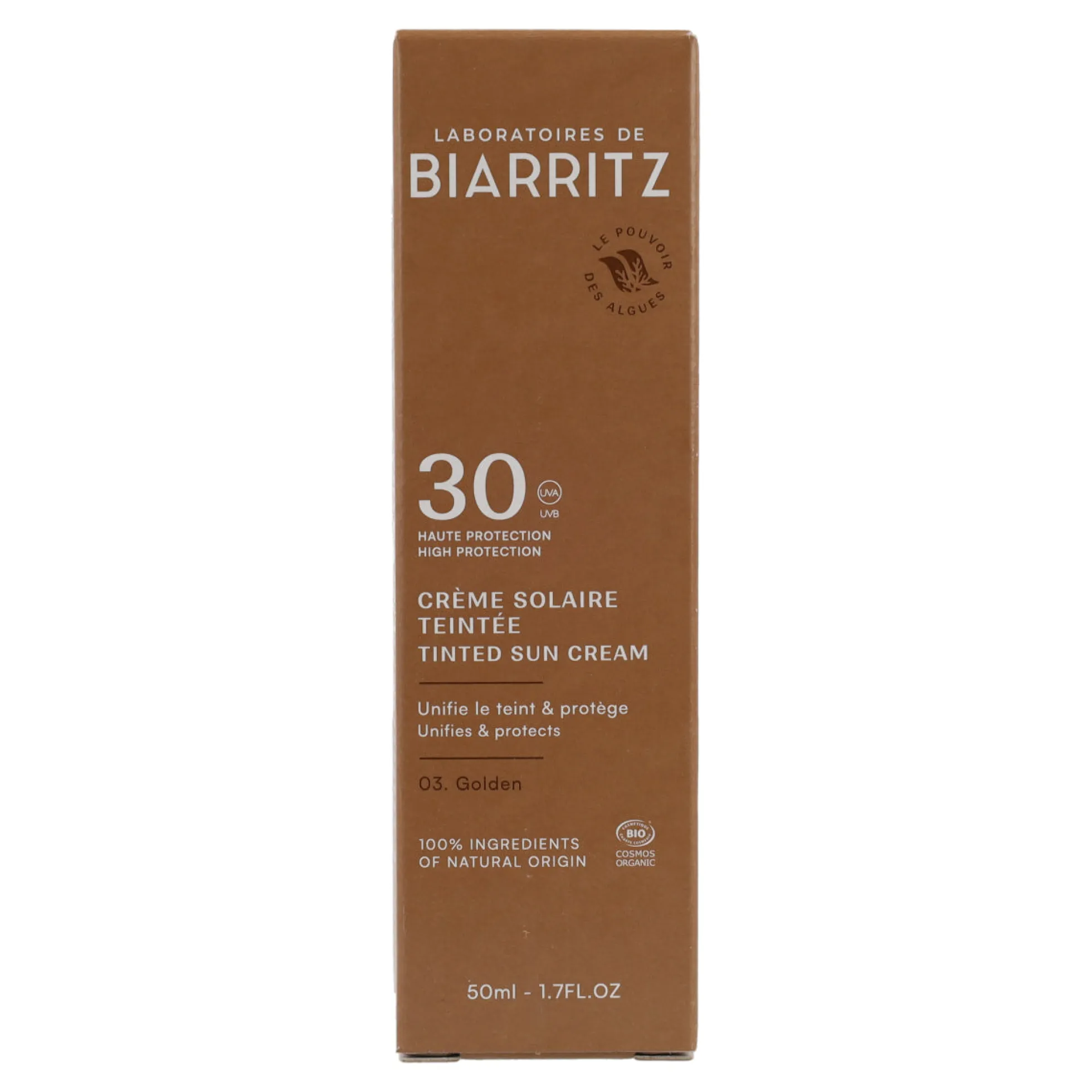 Crema facial color dorado spf 30 Biarritz 50ml