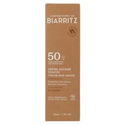 Crema facial color Dorado SPF 50 Alga-Gorria & aloe vera Bio, Laboratorios Biarritz, 50 ml