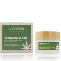 Crema Facial con CBD Labnatur 50 ml | Cáñamo y Caléndula | Hidrata, Calma y Reafirma | Piel Sensible | Vegano
