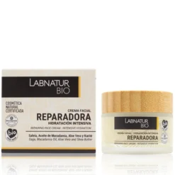 Crema Facial Reparadora Labnatur Bio 50 ml | Macadamia, Pepita de Uva y Karité | Piel Seca | Vegano