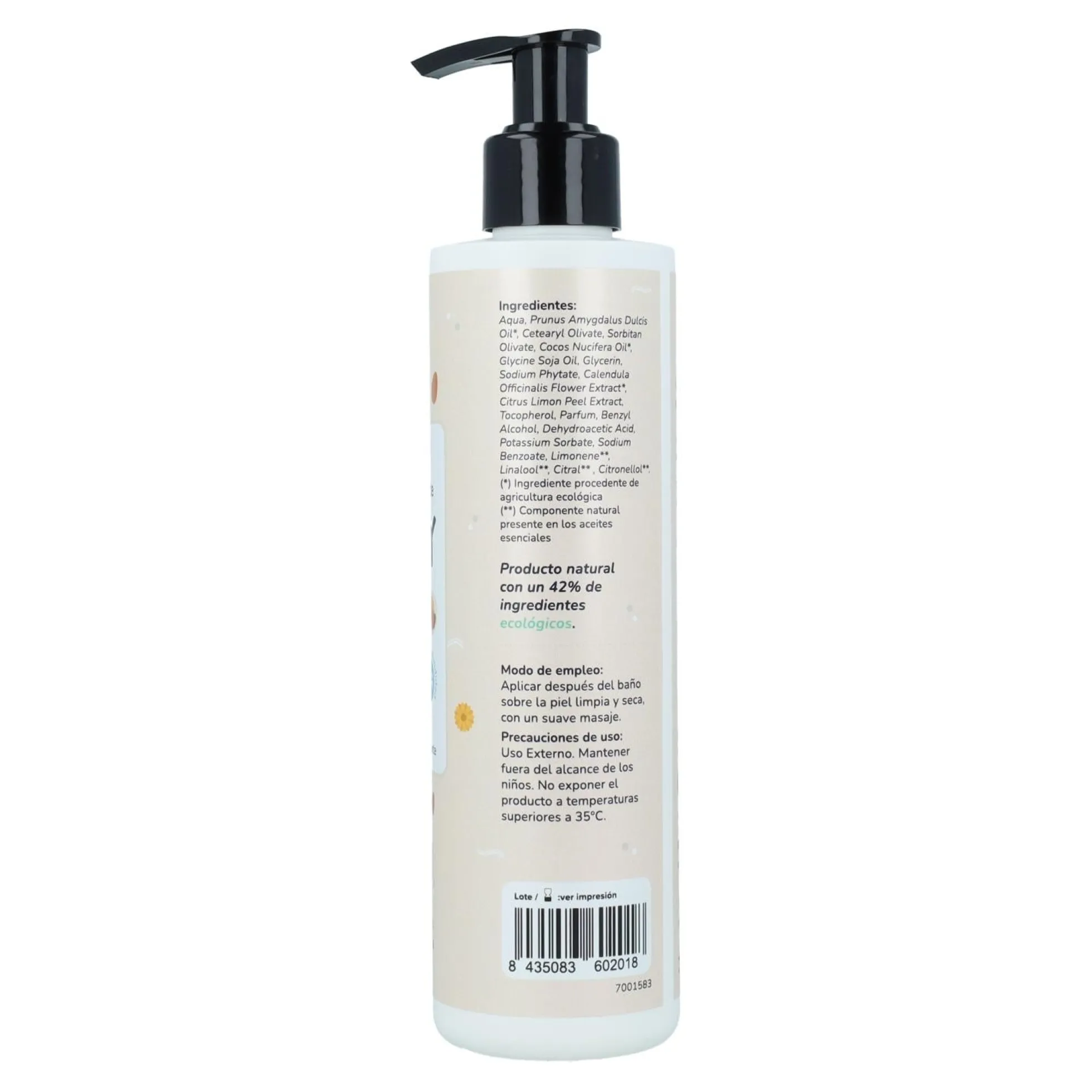 Crema hidratante infantil Caléndula y Almendra Planeta Huerto 250 ml
