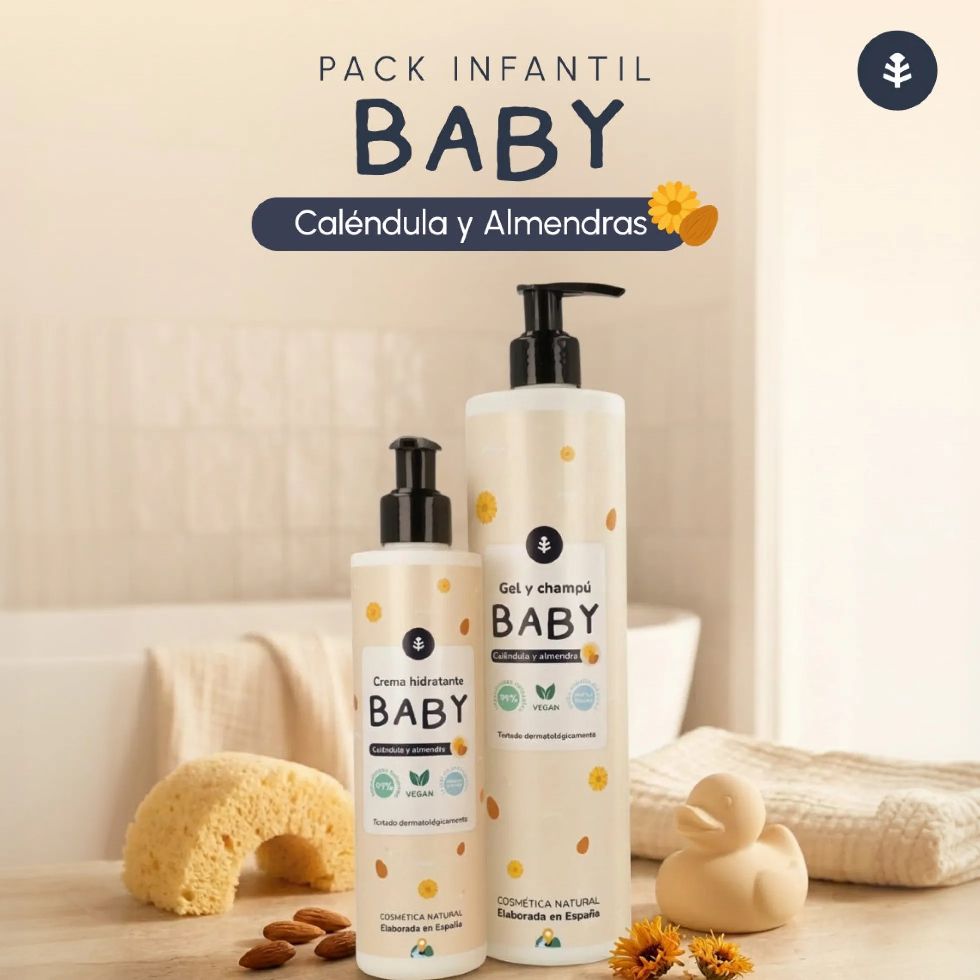 Crema hidratante infantil Caléndula y Almendra Planeta Huerto 250 ml