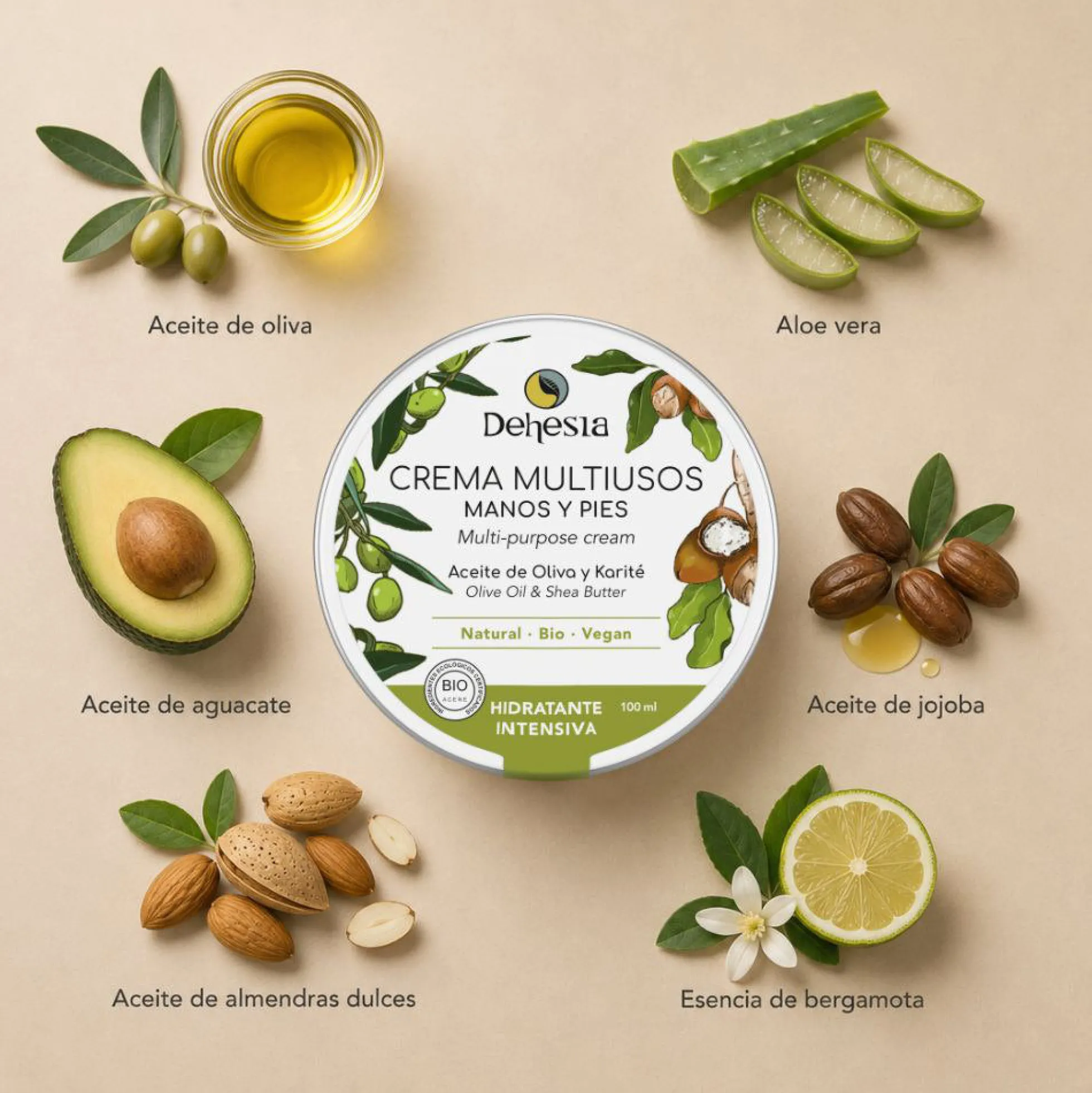 Crema Hidratante Intensiva Multiusos Bio | Manos Y Pies 100ml