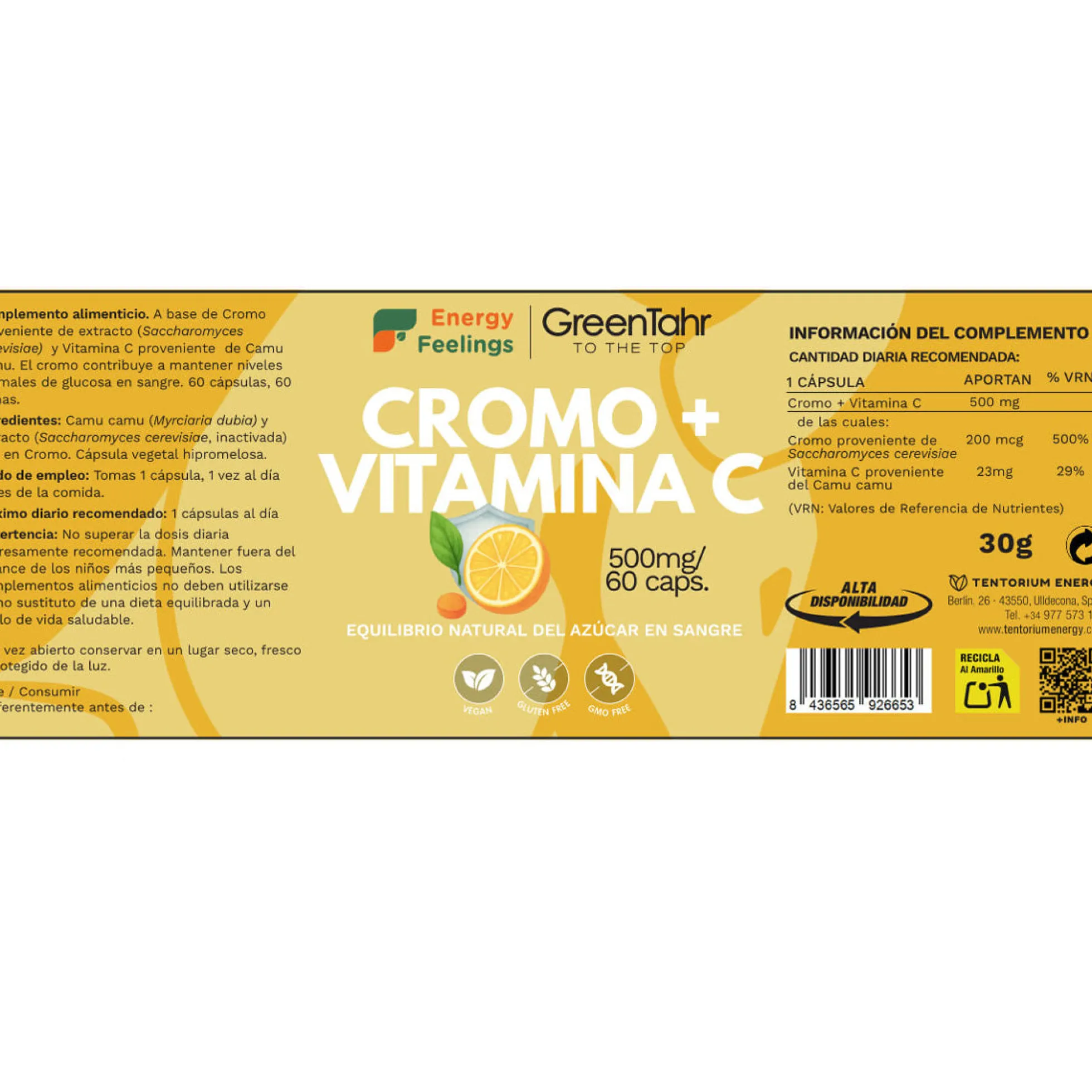 Cromo + Vitamina C cápsulas Energy Feelings 60 cápsulas