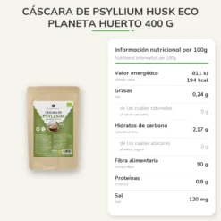 Cáscara de Psyllium Husk ECO Planeta Huerto 400 g
