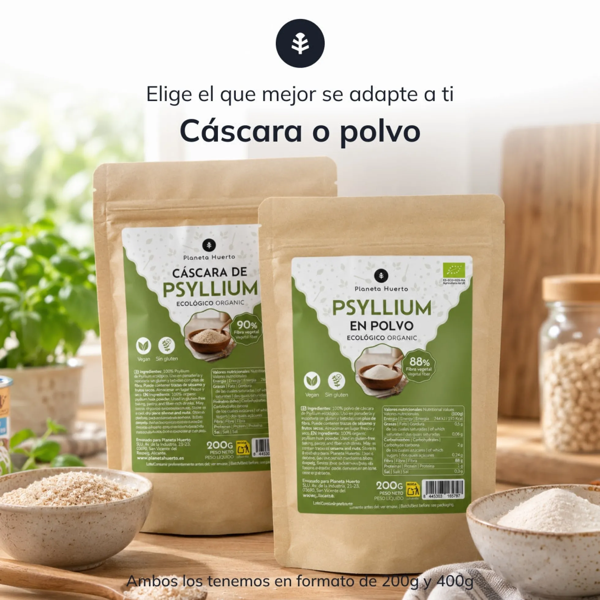 Cáscara de Psyllium Husk ECO Planeta Huerto 200 g