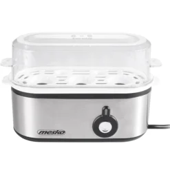 Cuece Huevos Eléctrico, 3 Huevos Cocidos, Ajuste Eléctronico Cocción, Soporte Extraíble, Sin Bpa Mesko Ms4485 Plata