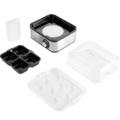 Cuece Huevos Eléctrico, 8 Huevos Cocidos, Ajuste Eléctronico Cocción, Soporte Extraíble, Sin Bpa Adler Ad4486 Plata