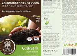 Cultivers Abono Universal Ácidos Húmicos Fúlvicos Y Potasio 5 Kg Ecológico 82% | Fertilizante Soluble Concentrado De…