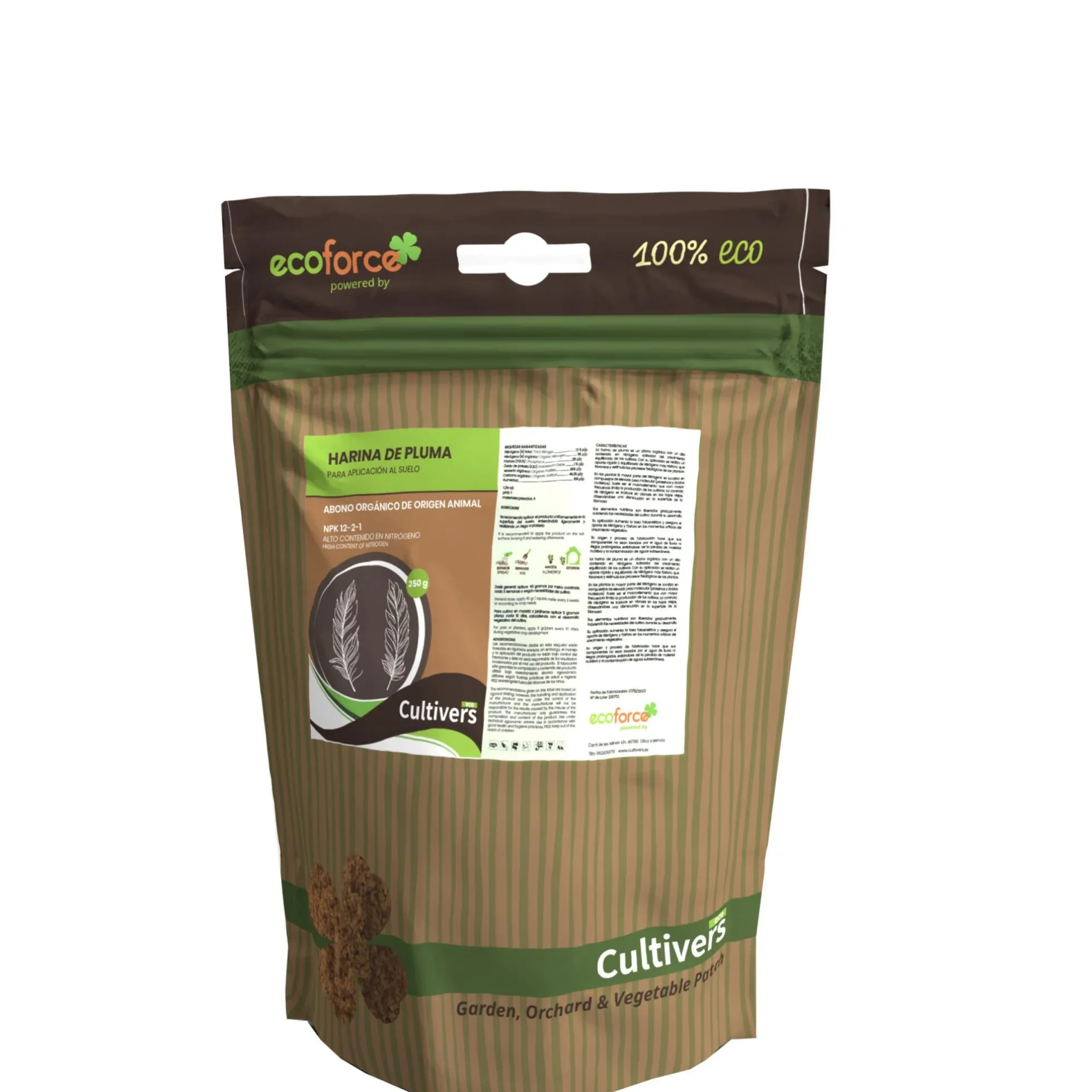Cultivers Harina De Pluma 1 Kg. Npk 12-2-1. Abono Orgánico Para Plantas Con Alto Contenido En Nitrógeno. Huertos…