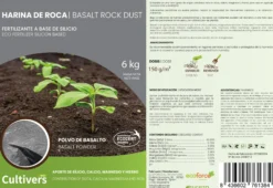 Cultivers Harina De Roca 20 Kg Mineral Fertilizante De Basalto | Silicio 46% Hierro 12% Calcio 11% Y Magnesio 9%…