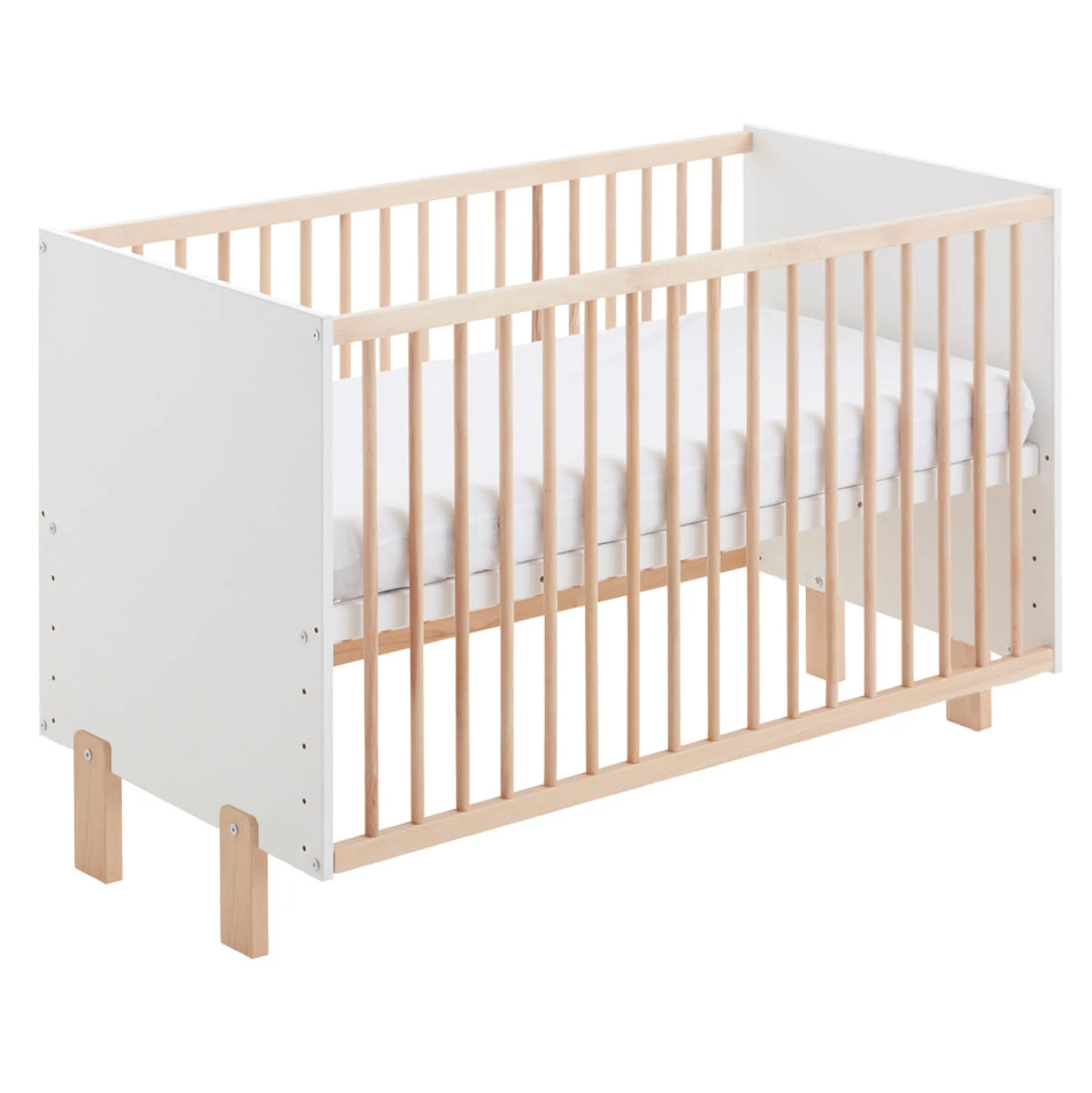 Cuna Convertible En Cama Umami Estilo Nórdico Infantil, Con Ruedas, Kit Colecho Y Barandillas De Seguridad