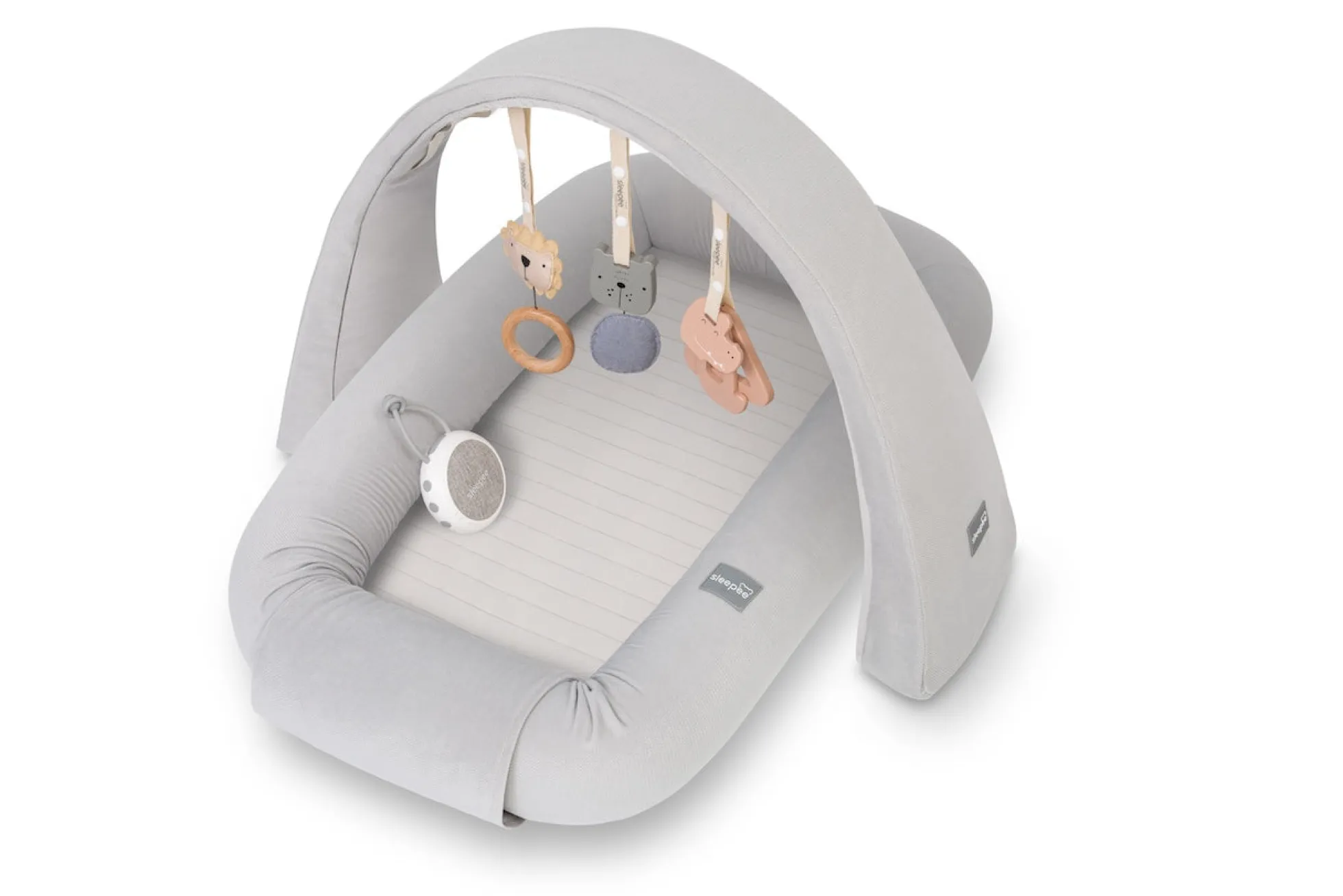 Cuna Nido 4 En 1 Con Caja Musical Y Arco De Juegos - Grey