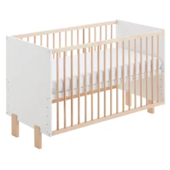 Cuna 120x60 Umami Colecho Para Unirla A La Cama Con Seguridad, Ruedas Incluidas. Con Normativa Europea Y Pintura Al Agua