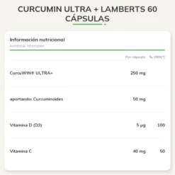 Curcumin Ultra + Lamberts 60 cápsulas
