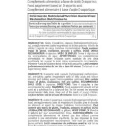 Daa (ácido Aspártico) 3.6g - 90 Cápsulas Vegetales - Aumenta La Producción Hormonal - Masmusculo