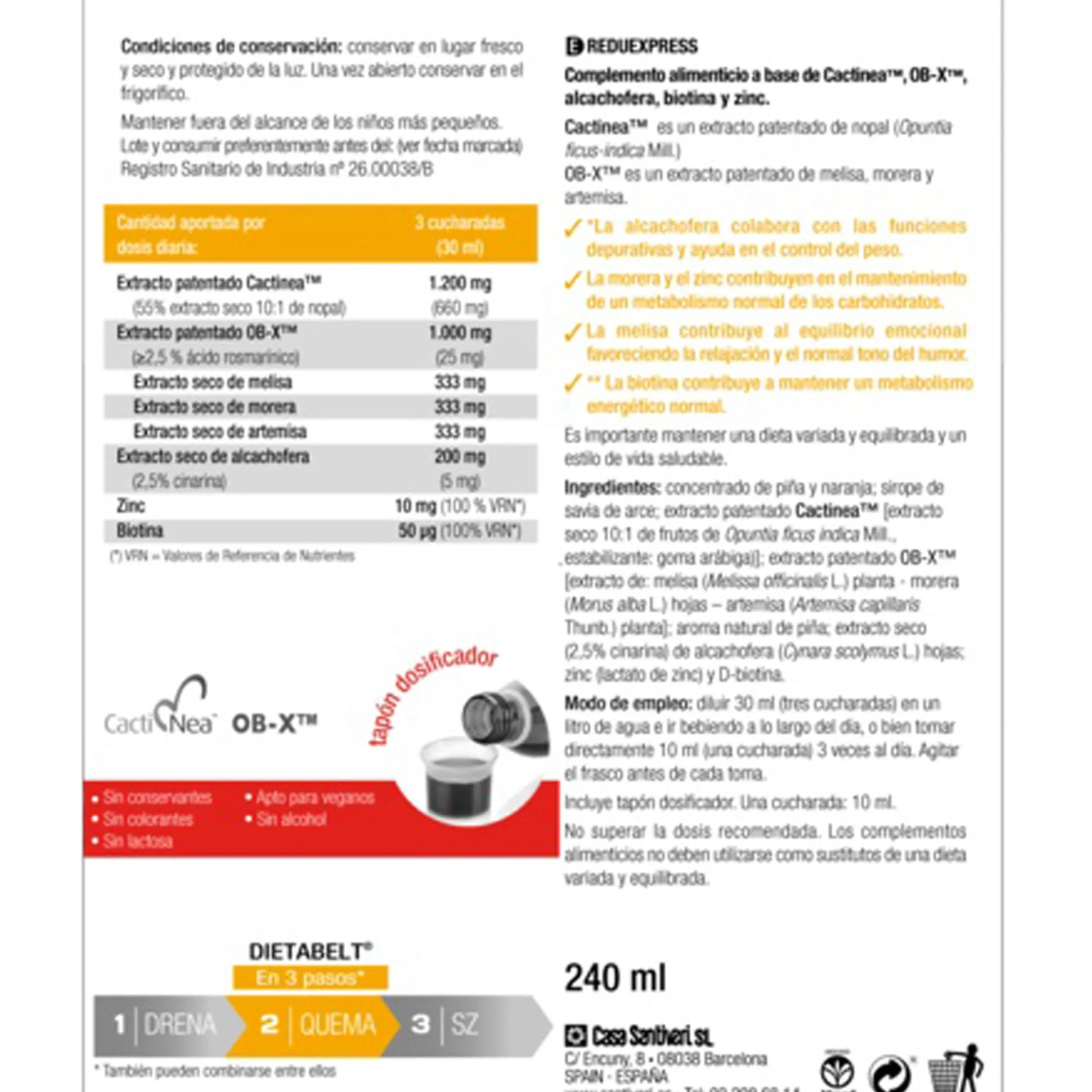 Db-quema reduexpress jarabe Santiveri 240 ml