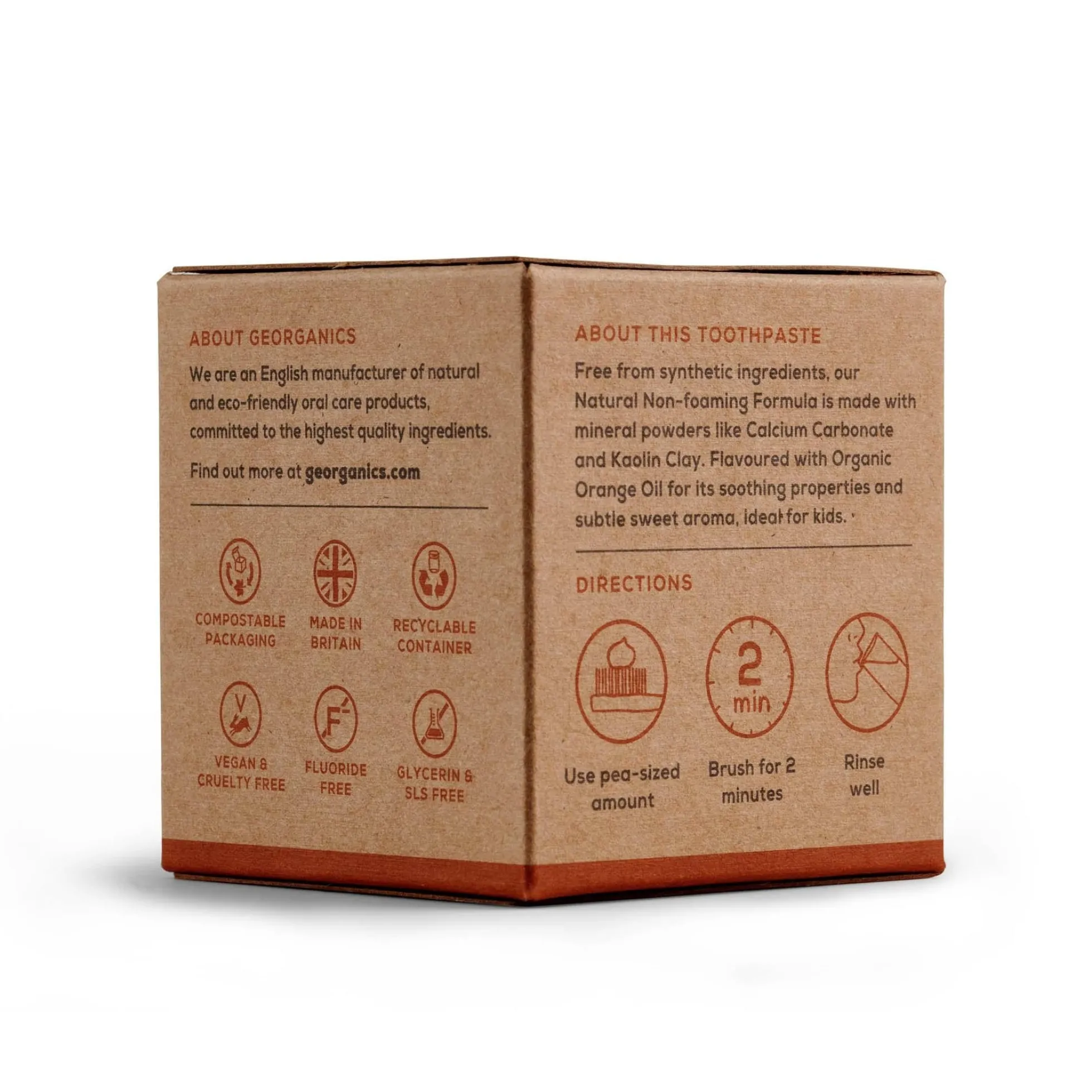 Dentífrico con Aceite de Coco Naranja Georganics 120 ml