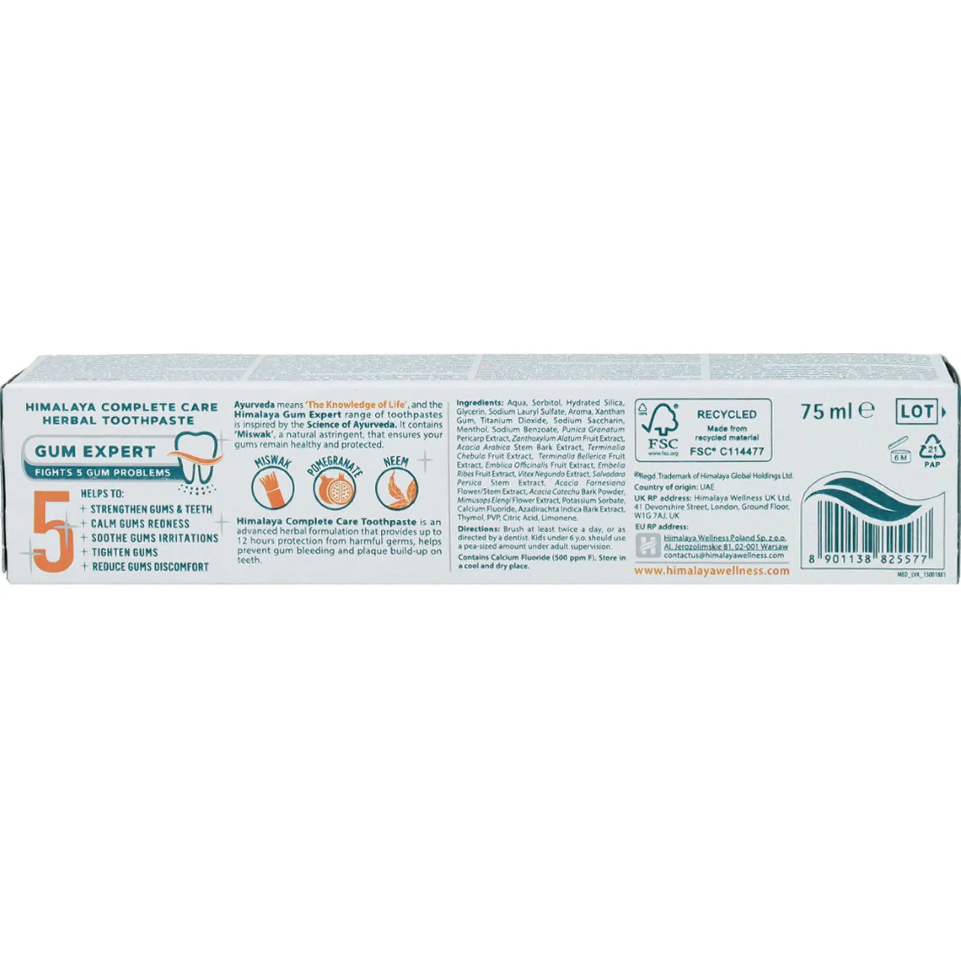 Dentífrico cuidado completo Himalaya 75 ml
