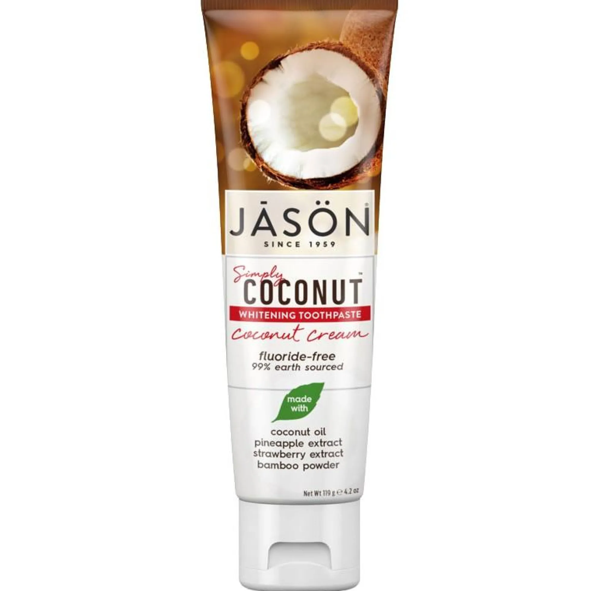 Dentifrico crema de coco blanqueador Jason 119 g