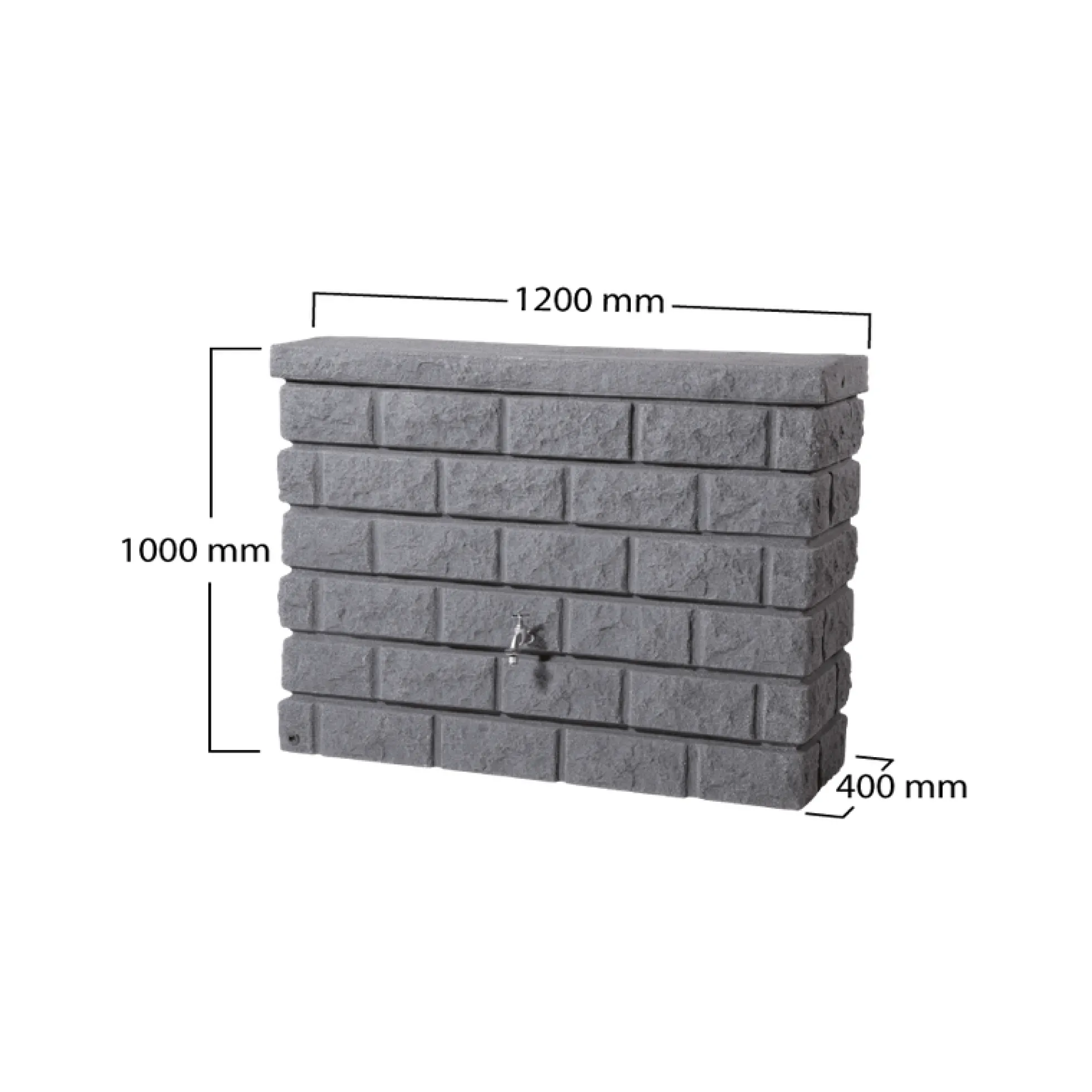 Depósito de agua de lluvia Rocky granito Graf 400 L