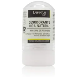 Desodorante Natural de Alumbre Stick Labnatur Bio 60 g | Control del Mal Olor | Sin Alcohol | Piel Sensible | Vegano
