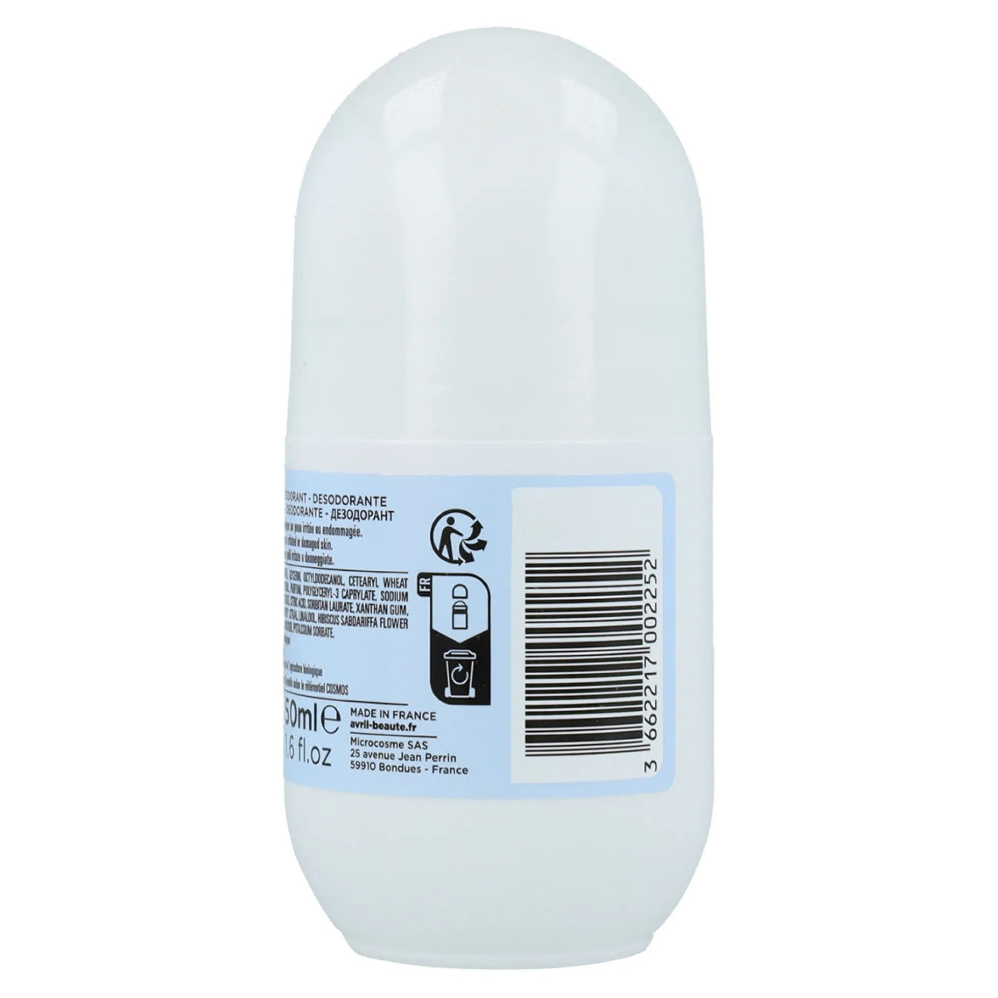Desodorante orgánico roll-on, Avril, 50 ml